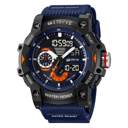 Reloj deportivo electrónico de moda para hombre, resistente a golpes, resistente al agua, con alarma LED y cronómetro