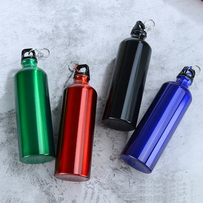 Botella de agua de aleación para acampar al aire libre, 750 ml, para montar en bicicleta