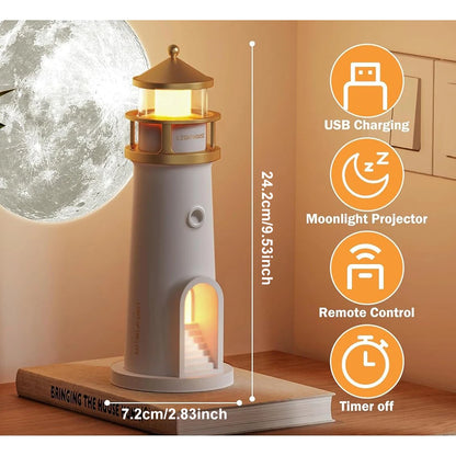 Proyector de luz  nocturna, faro, decoración, proyector de galaxia, LED recargable, lámpara de mesa estética
