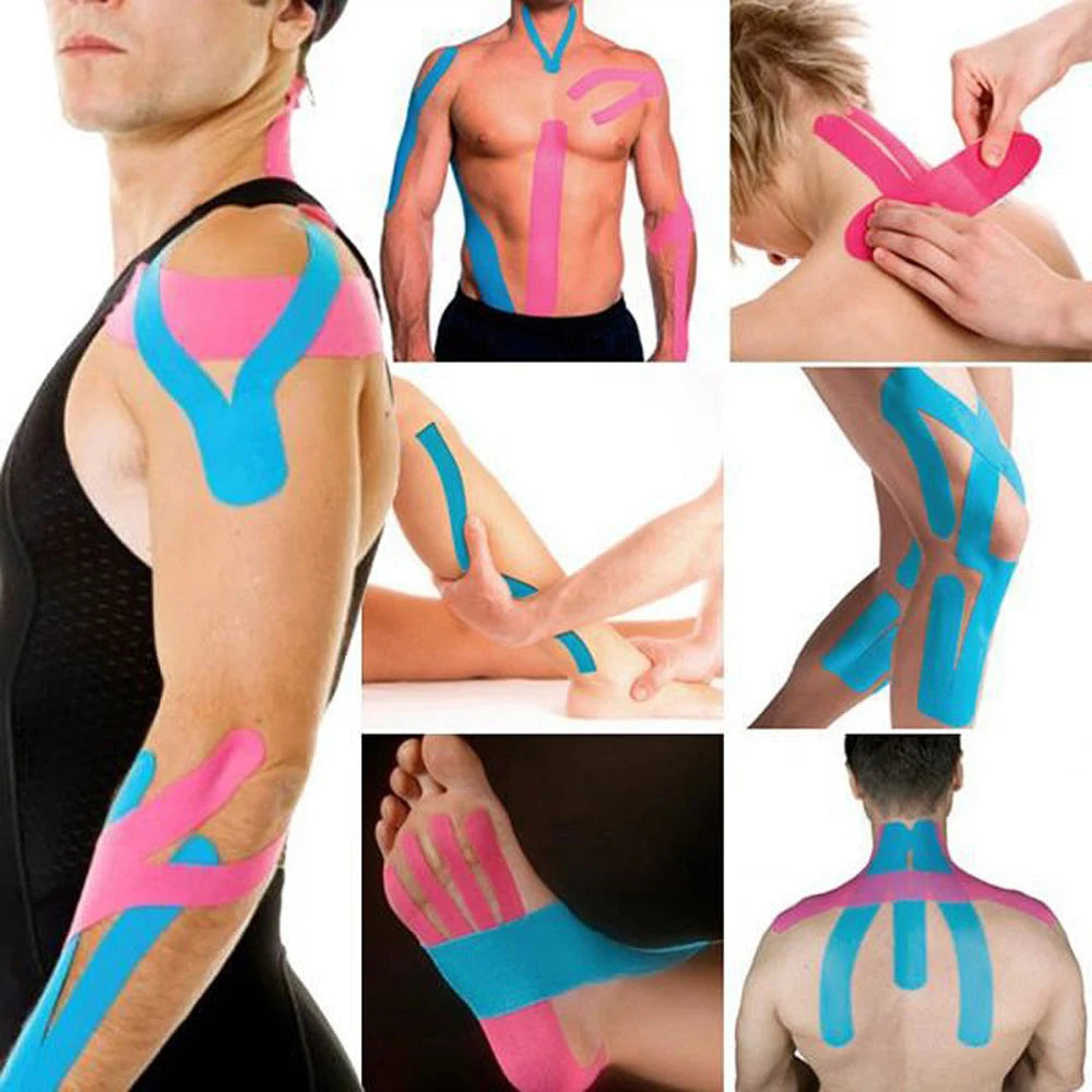 Cinta de kinesiología para aliviar el dolor de rodilla y recuperación muscular: vendaje deportivo elástico para soporte atlético y fitness