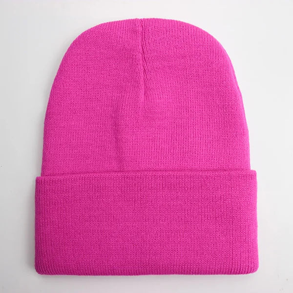 Gorro Unisex liso Otoño Invierno mezclas de lana Gorro de punto suave y cálido hombres mujeres