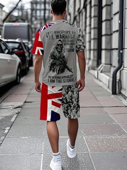 Conjunto de Verano para Hombre, Manga Corta con Estampado