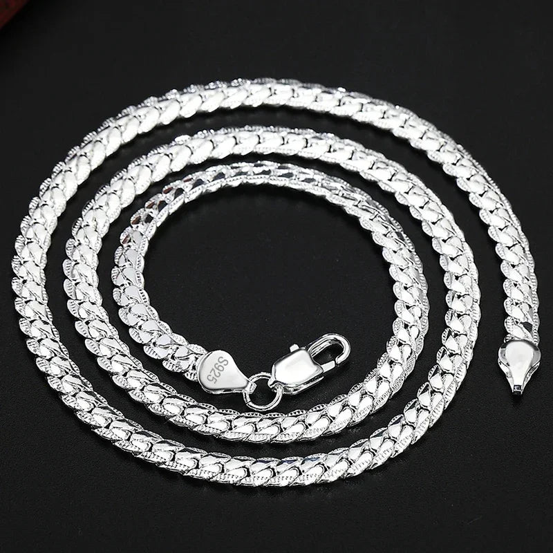 Collier chaîne Figaro 5 mm plaqué or 18 carats pavé latéral pour femmes hommes mode mariage fiançailles bijoux 925 argent sterling cadeaux 