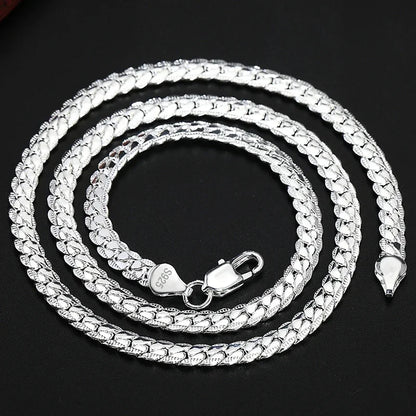 Collier chaîne Figaro 5 mm plaqué or 18 carats pavé latéral pour femmes hommes mode mariage fiançailles bijoux 925 argent sterling cadeaux 