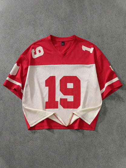 Camiseta Deportiva Casual Ligera y Transpirable con Estampado Digital