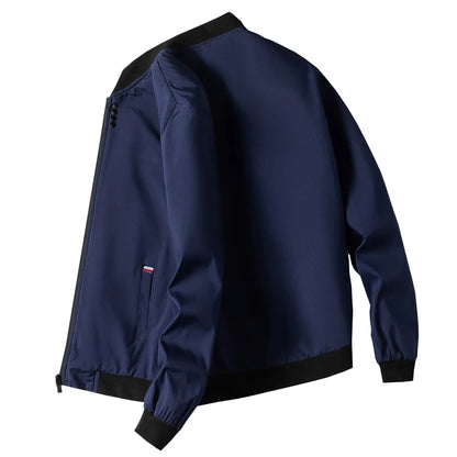 Chaqueta  para hombre de manga larga, chaqueta de ciclismo a prueba de viento, chaqueta informal con cremallera sólida, otoño