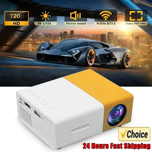 Mini proyector de películas portátil YG300 adecuado para acampar al aire libre/proyectores de cine en casa con 30000 horas de larga duración