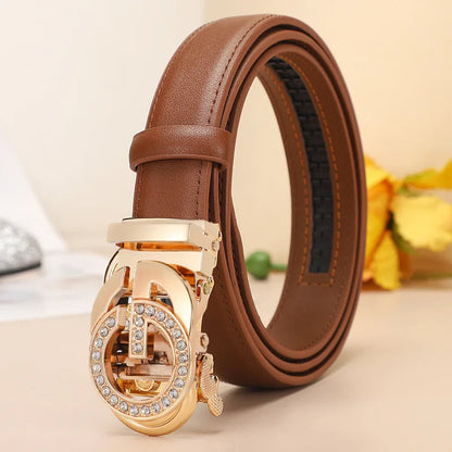 Cinturón de mujer a la moda, nuevo estilo de red, hebilla automática