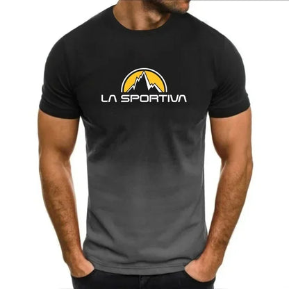 Camiseta deportiva de verano La Sportiva con estampado de letras para hombre, transpirable y cómoda, de cuello redondo, informal, de manga corta para correr