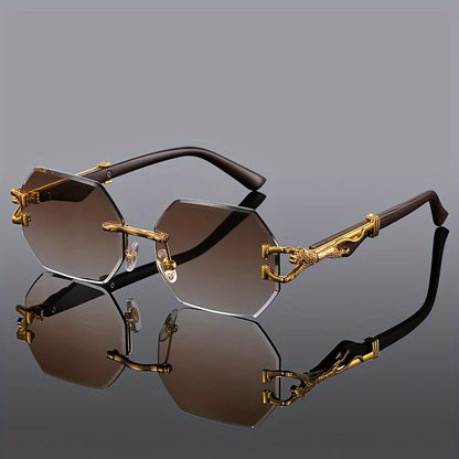 Gafas deportivas con estampado geométrico de leopardo para mujer, montura compuesta ligera y duradera, gafas de moda urbana