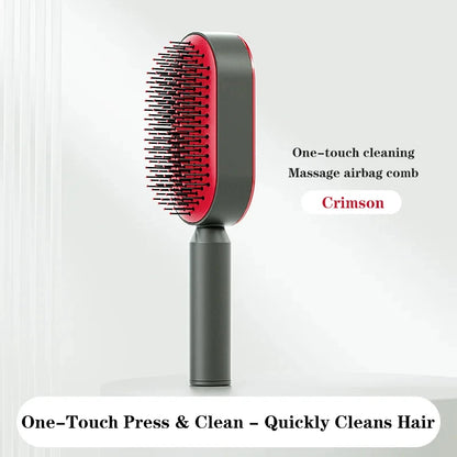 Peine de masaje, cepillo de pelo autolimpiante para mujer, peine de pelo rápido de una tecla, cojín de aire 3D, herramientas de estilismo para el cabello, peine con bolsa de aire