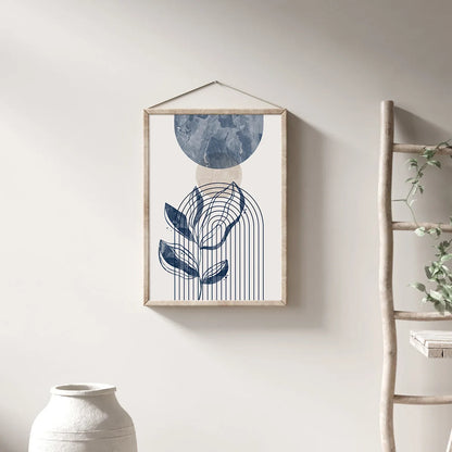 Juego de 3 impresiones artísticas de pared de plantas de líneas geométricas