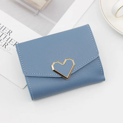 cartera larga con hebilla en forma de V para mujer, cartera triple para mujer