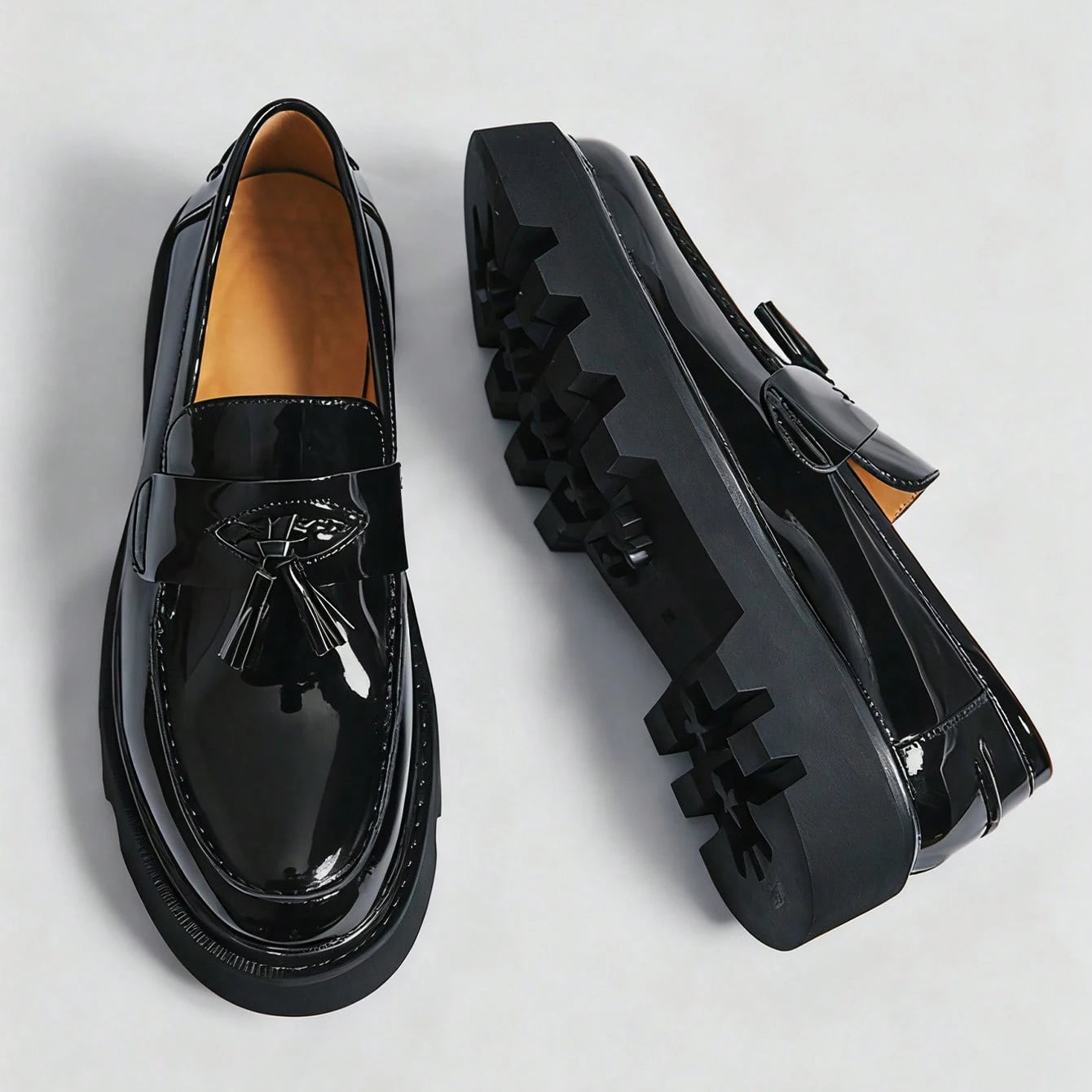 zapatos de vestir de negocios sin cordones para caballero, zapatos negros formales con hebilla brillante para fiesta