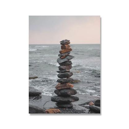 Pintura en lienzo para pared, arte nórdico, puesta de sol, arena, mar, playa, ondas, océano, Palma, póster, imagen Modular de paisaje marino para decoración para sala de estar