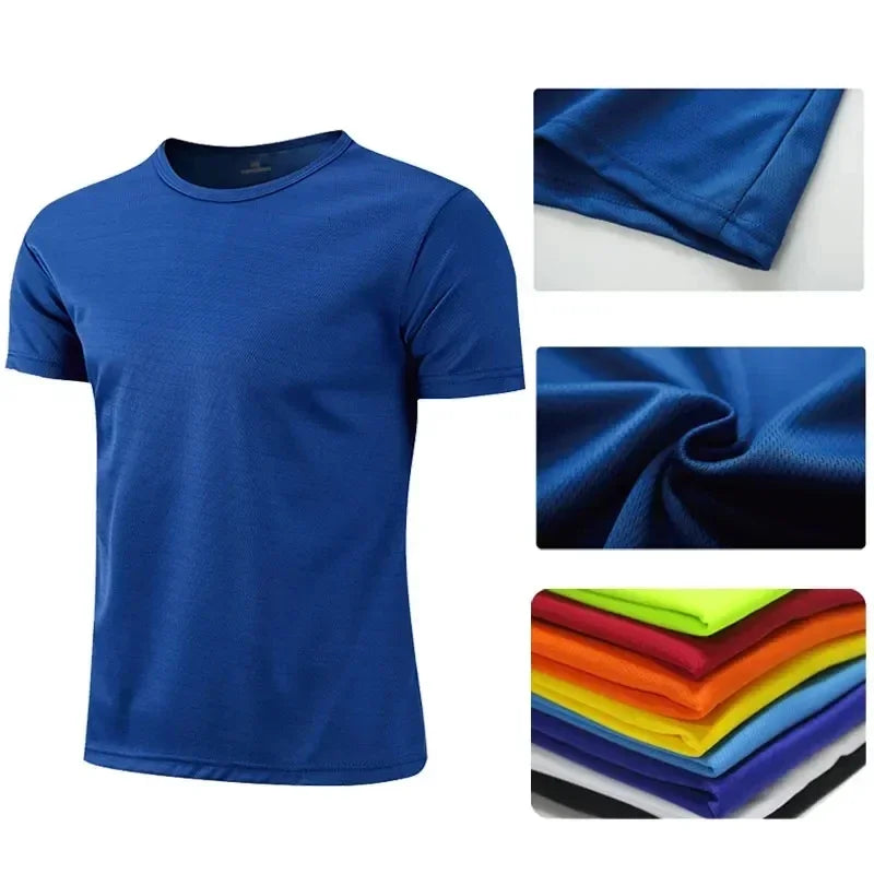 Camiseta deportiva de cuello redondo de secado rápido, camiseta de fitness para gimnasio, camiseta de entrenamiento para correr, ropa deportiva transpirable para hombre Traje de mujer Letonia