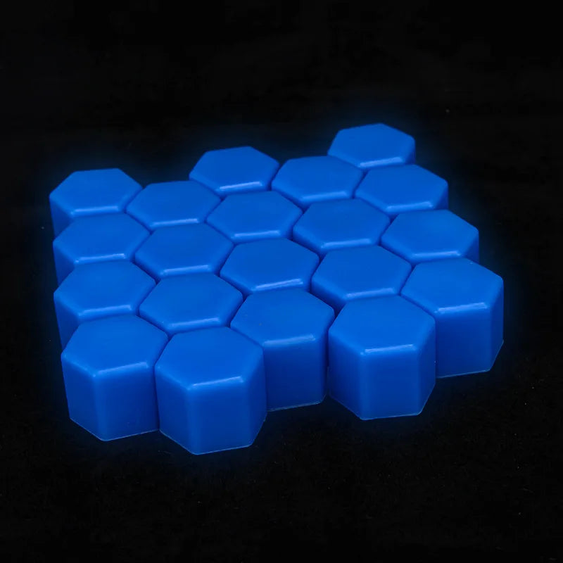 20 tapones hexagonales de silicona de 17/19/21 mm, luminosos, para tuercas de rueda de coche, tapones de silicona para tornillos, para decoración exterior de neumáticos.