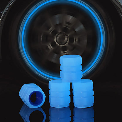 Tapones de válvula luminosos fluorescentes de noche para neumáticos de coche, decoración brillante para motocicletas y bicicletas, boquillas para neumáticos, accesorios para coche.