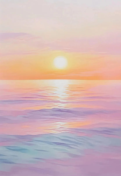 Azul rosa ondas playa atardecer palmeras océano paisaje arte cartel lienzo pintura al óleo Villa dormitorio pared del hogar decoración moderna