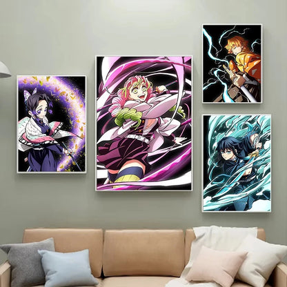 impresiones de decoración del hogar de Nezuko y Tanjiro, pintura en lienzo para sala de estar y dormitorio, regalos Murales