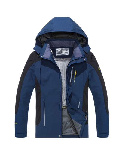 Chaqueta de senderismo impermeable para hombre, cortavientos a prueba de viento de gran tamaño