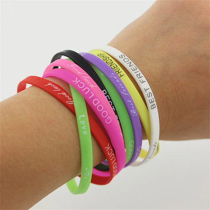 Bracelets en silicone lumineux multicolores de sport à la mode pour hommes et femmes, bracelets en caoutchouc de style mixte, bijoux cadeau