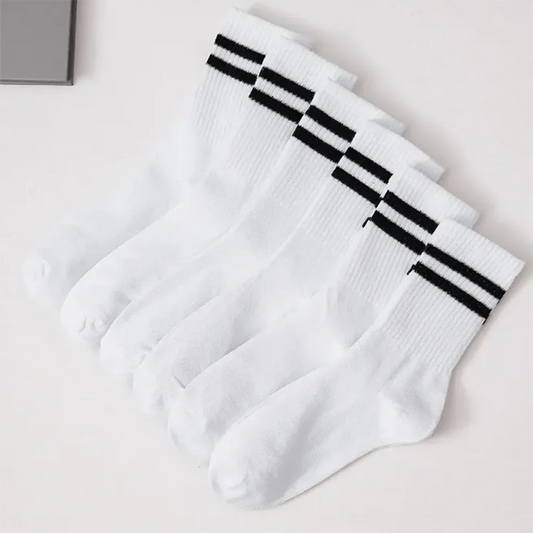 Chaussettes mi-hautes pour femmes, couleur unie, automne hiver, respirantes, confortables, chaussettes de sport absorbant la transpiration pour hommes et femmes