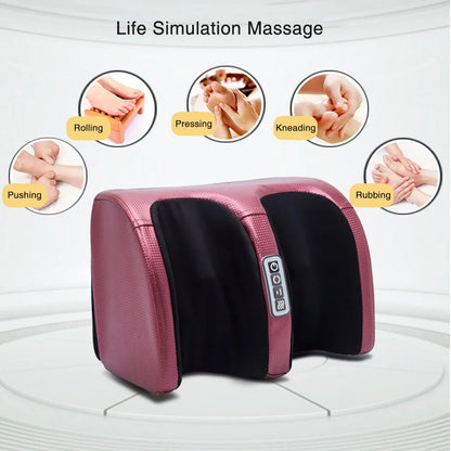 Electric foot massager heat therapy hot compress shiatsu kneading roller muscle relaxation pain relief foot spa machine