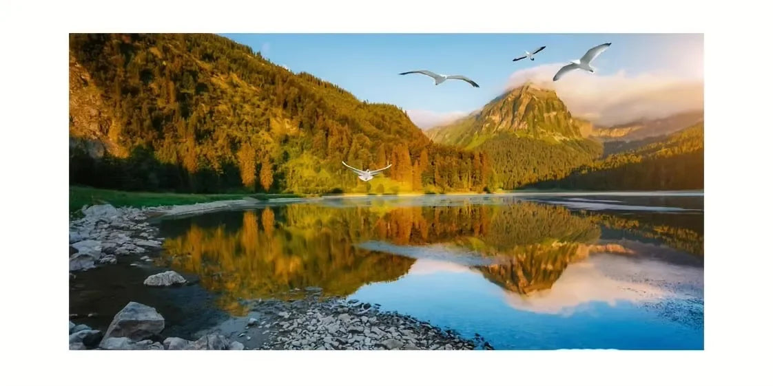 Pósteres artísticos de pared de puesta de sol de playa, pintura en lienzo de paisaje grande, impresión, imagen de decoración de pared nórdica para decoración del hogar sin marco