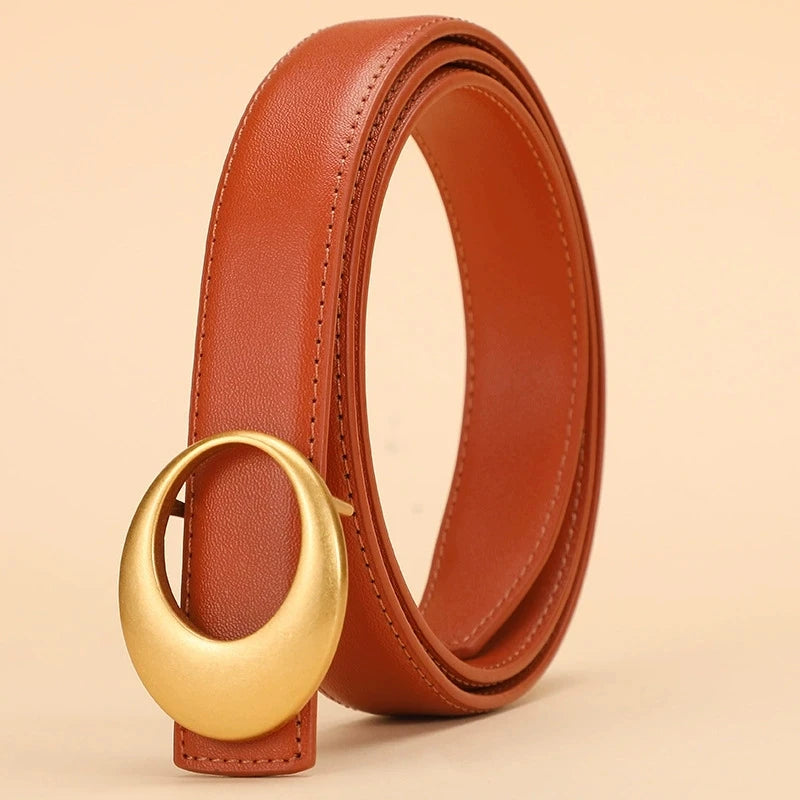 Cinturón de mujer de moda; cinturón de piel de vacuno para mujer
