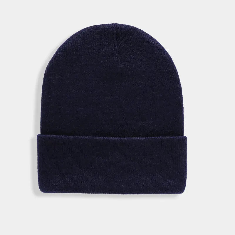 Gorro Unisex liso Otoño Invierno mezclas de lana Gorro de punto suave y cálido hombres mujeres