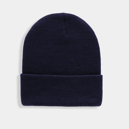 Gorro Unisex liso Otoño Invierno mezclas de lana Gorro de punto suave y cálido hombres mujeres