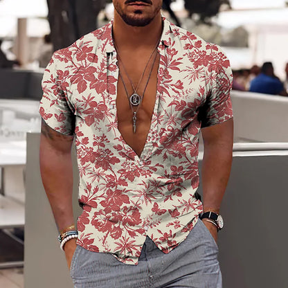 Chemises cocotiers pour hommes, chemises imprimées en 3D pour hommes, chemises de plage à manches courtes, chemisier tendance pour hommes, chemise 