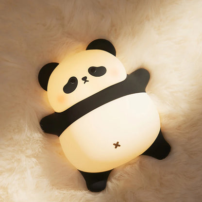 Luz LED nocturna de Panda, bonita luz nocturna de silicona, lámpara de noche táctil recargable por USB, lámpara de sincronización para dormitorio, decoración, regalo para niños