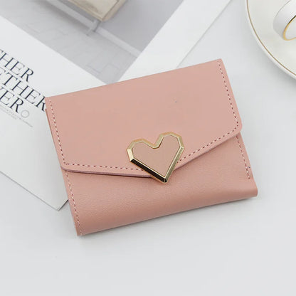 cartera larga con hebilla en forma de V para mujer, cartera triple para mujer