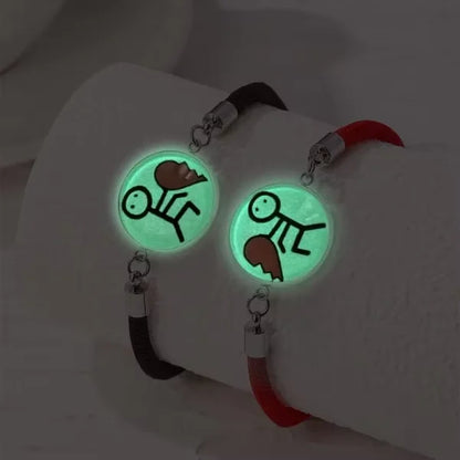 Juego de 2 pulseras de acero inoxidable para parejas, para mujer, amante, sol luminoso, luna, cuerda, amuleto, amistad, novia, fiesta, joyería, regalo