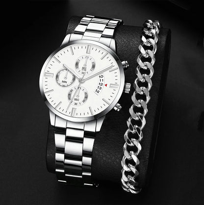 Nuevos relojes de moda para hombre, reloj de acero inoxidable