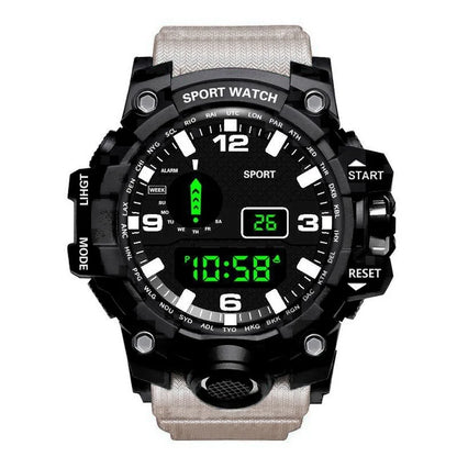 Reloj de pulsera electrónico deportivo de moda para hombre, esfera grande, multifuncional, resistente al agua, luminoso, alarma.