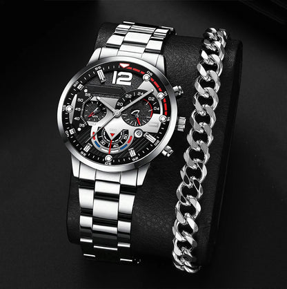 Nuevos relojes de moda para hombre, reloj de acero inoxidable