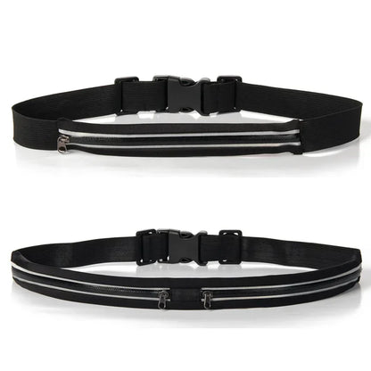Riñonera ajustable para correr, doble bolsillo, impermeable, cinturón para teléfono, bolsa pequeña de nailon para viajar, ciclismo, senderismo, deporte, gimnasio