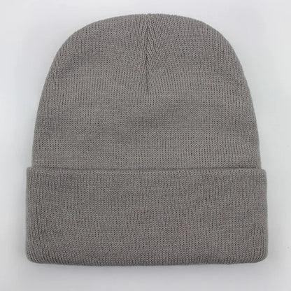 Gorro Unisex liso Otoño Invierno mezclas de lana Gorro de punto suave y cálido hombres mujeres