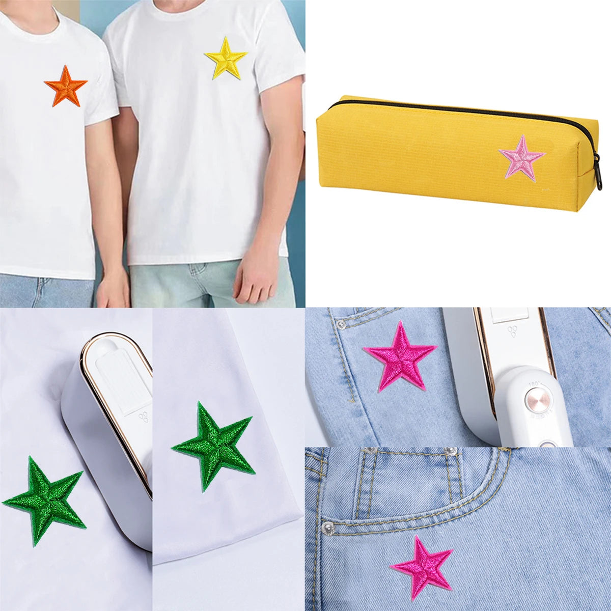 10Parches bordados de strellas termoadhesivos para Camisetas vaqueros y chaquetas sin saber coser