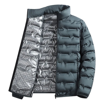 Chaqueta de invierno informal cálida para hombre, chaqueta de senderismo para exteriores, ropa de abrigo a prueba de viento, abrigos gruesos de Color sólido para hombre, abrigos de moda con cuello levantado