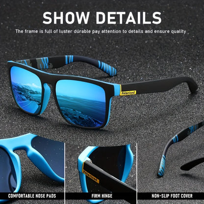 Gafas de sol polarizadas cuadradas vintage de moda para hombre y mujer, para conducir y pescar, de marca de lujo, de diseñador, con protección UV400.