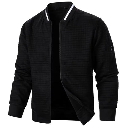 Nueva chaqueta de manga larga con cremallera para hombre, abrigos, sudaderas de pie, ropa de calle para exteriores, chaqueta de Color sólido para otoño para hombre