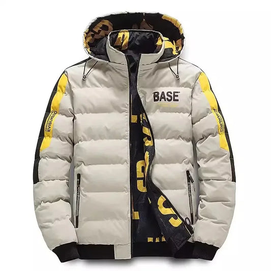 Chaqueta de algodón de otoño e invierno para hombre, chaqueta gruesa acolchada y cálida, nueva ropa de doble cara, gorra extraíble