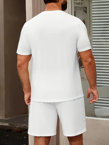 El nuevo traje de verano  para hombre, camiseta gráfica casual con estampado de letras, camiseta deportiva de manga corta, adecuada tanto para hombres como para mujeres.