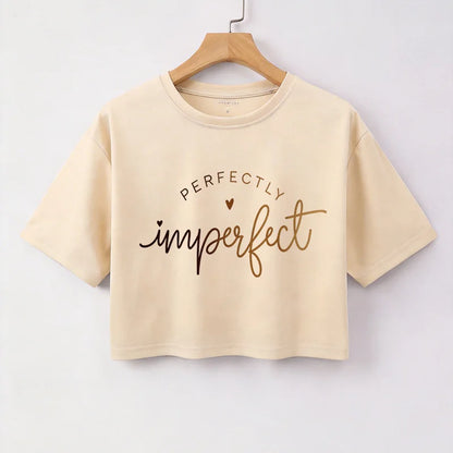 Camisetas Cortas Sexys con Estampado de Letras Gráficas  para mujer