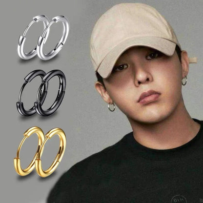 1 paire de boucles d'oreilles créoles en acier inoxydable pour femmes et hommes, petites boucles d'oreilles couleur or pour filles, bijoux pour femmes, boucles d'oreilles pour piercing au cartilage