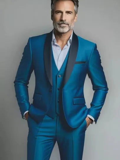 Conjunto de tres piezas para fiesta de boda, chaqueta masculina de talla grande, pantalones y chaleco, traje ajustado a la moda